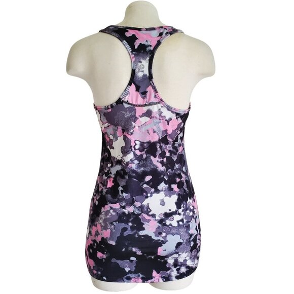 90 Degree by Reflex Racerback Athletic Tank Top Longline Abstract Black Pink M - Picture 3 of 12